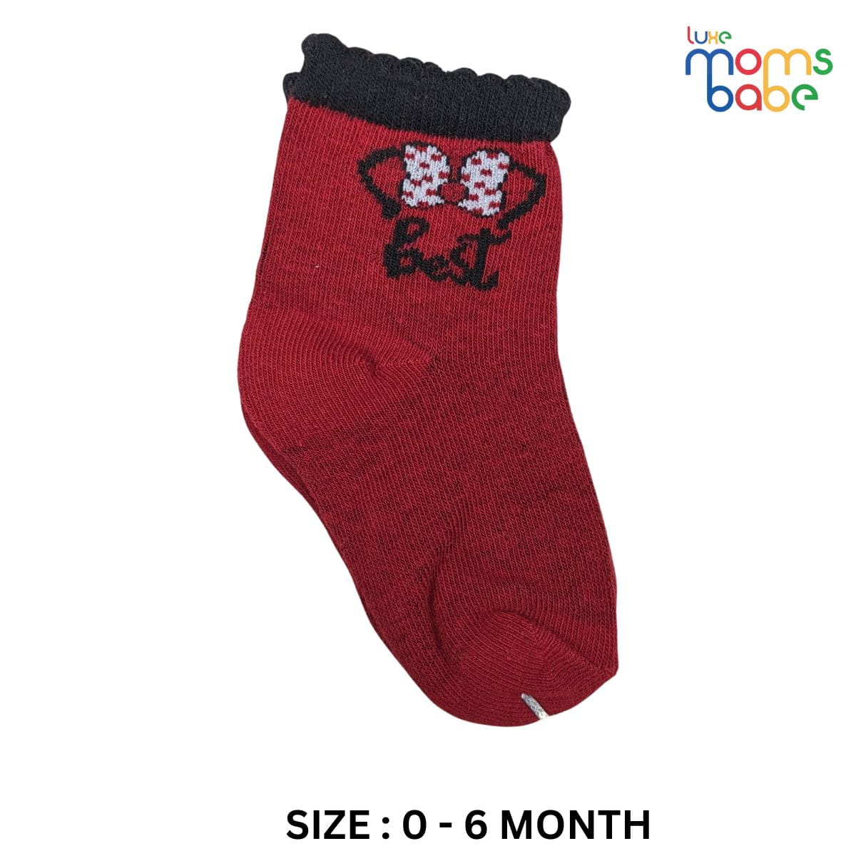 Baby Socks - Pack of 2 for Baby Girls (0 - 6 Months) Color - Red & Gray , comfortable baby socks, breathable baby socks, anti slip baby socks,