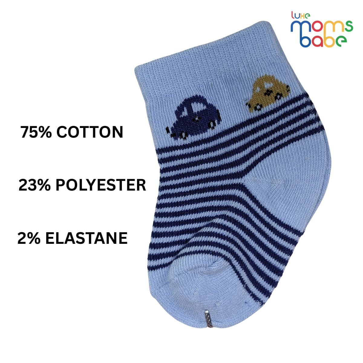Baby Socks - Pack of 2 for Baby boys ( 0 - 6 Months ), Color - Light Blue & Light Green,baby boys ankle socks, breathable baby socks, gentle baby socks.