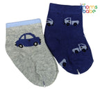 Baby Socks - Pack of 2 for Baby boys ( 0 - 6 Months ) Color - Navy Blue & Gray.