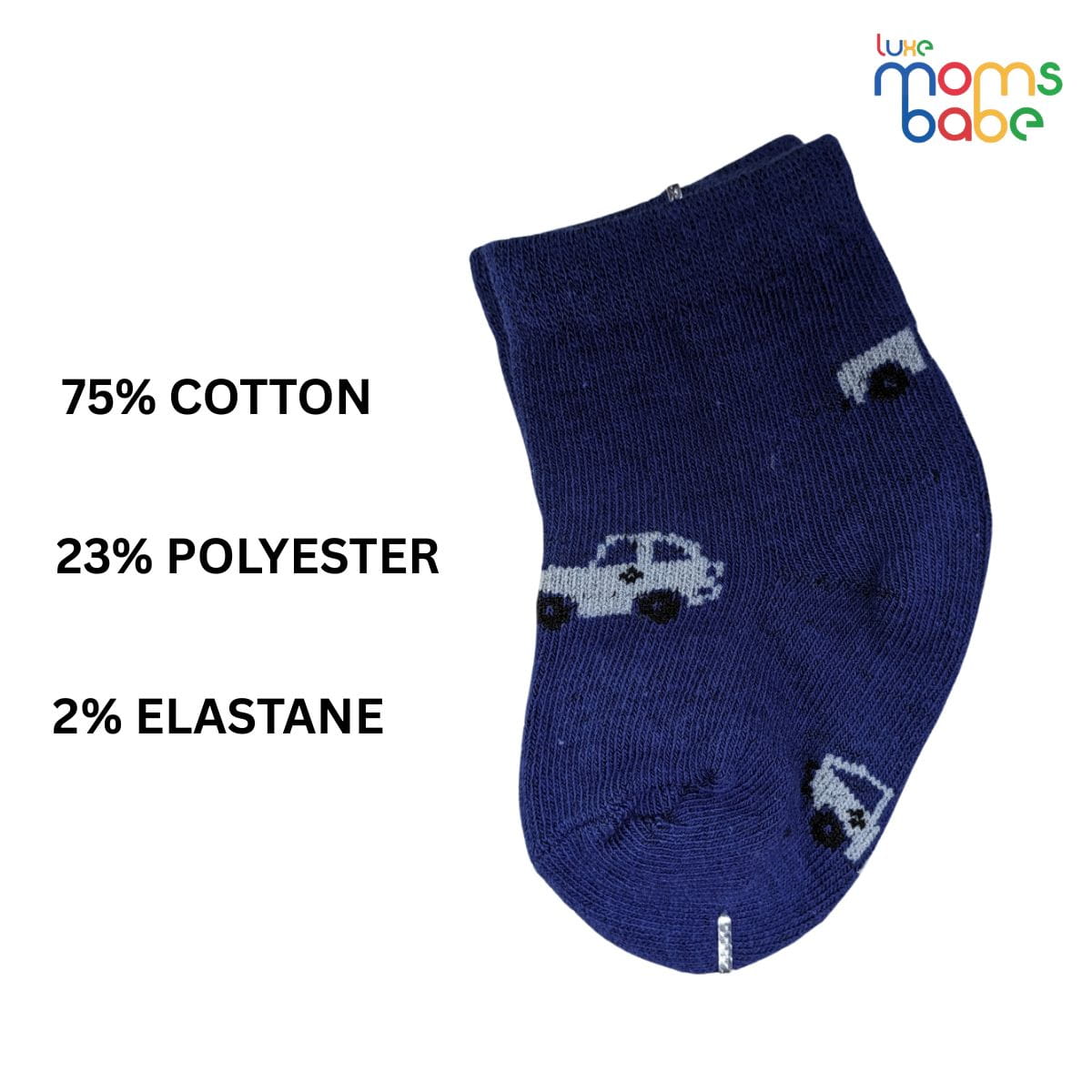 Baby Socks - Pack of 2 for Baby boys ( 0 - 6 Months ) Color - Navy Blue & Green