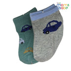 Baby Socks - Pack of 2 for Baby boys ( 0 - 6 Months ) Color - Gray & Green