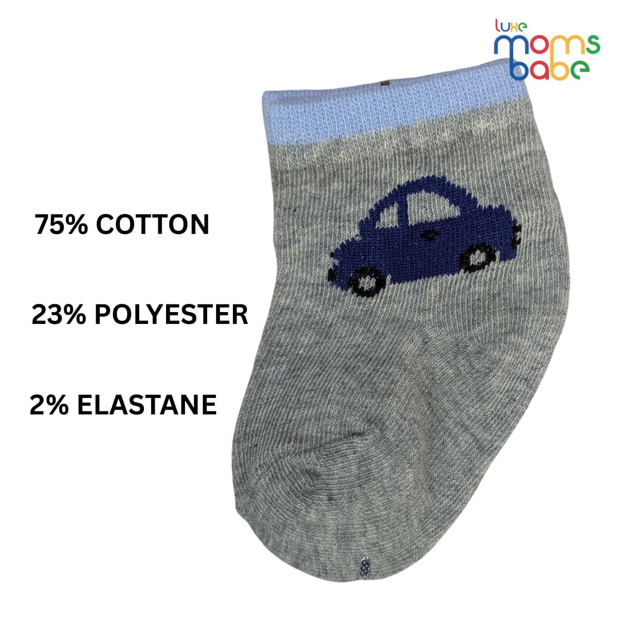 Baby Socks - Pack of 2 for Baby boys ( 0 - 6 Months ) Color - Gray & Green