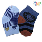 Baby Socks - Pack of 2 for Baby boys ( 0 - 6 Months ) Color - Light Blue & Navy Blue