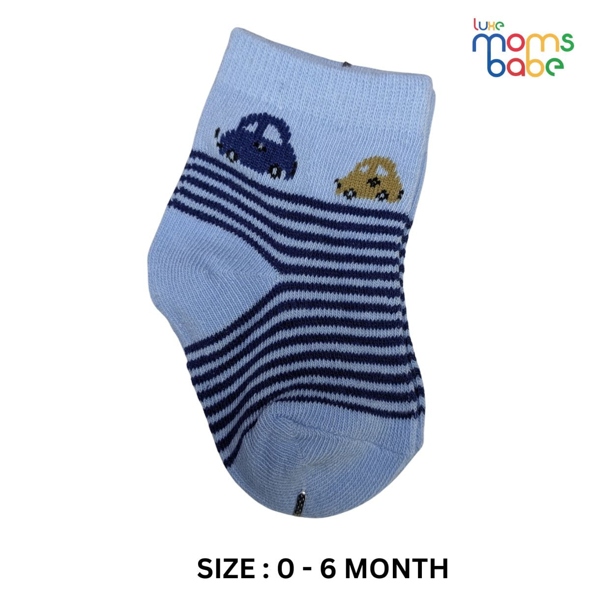 Baby Socks - Pack of 2 for Baby boys ( 0 - 6 Months ) Color - Light Blue & Navy Blue