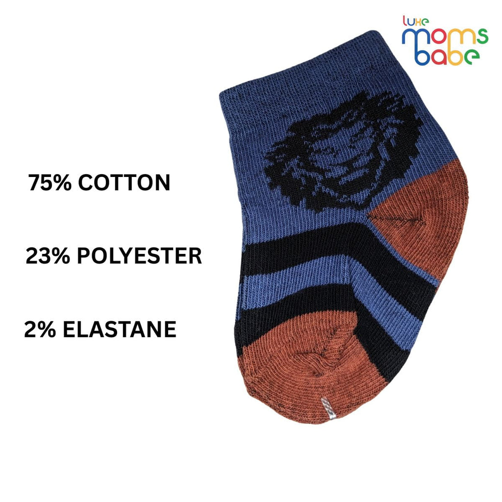 Baby Socks - Pack of 2 for Baby boys ( 0 - 6 Months ) Color - Light Blue & Navy Blue
