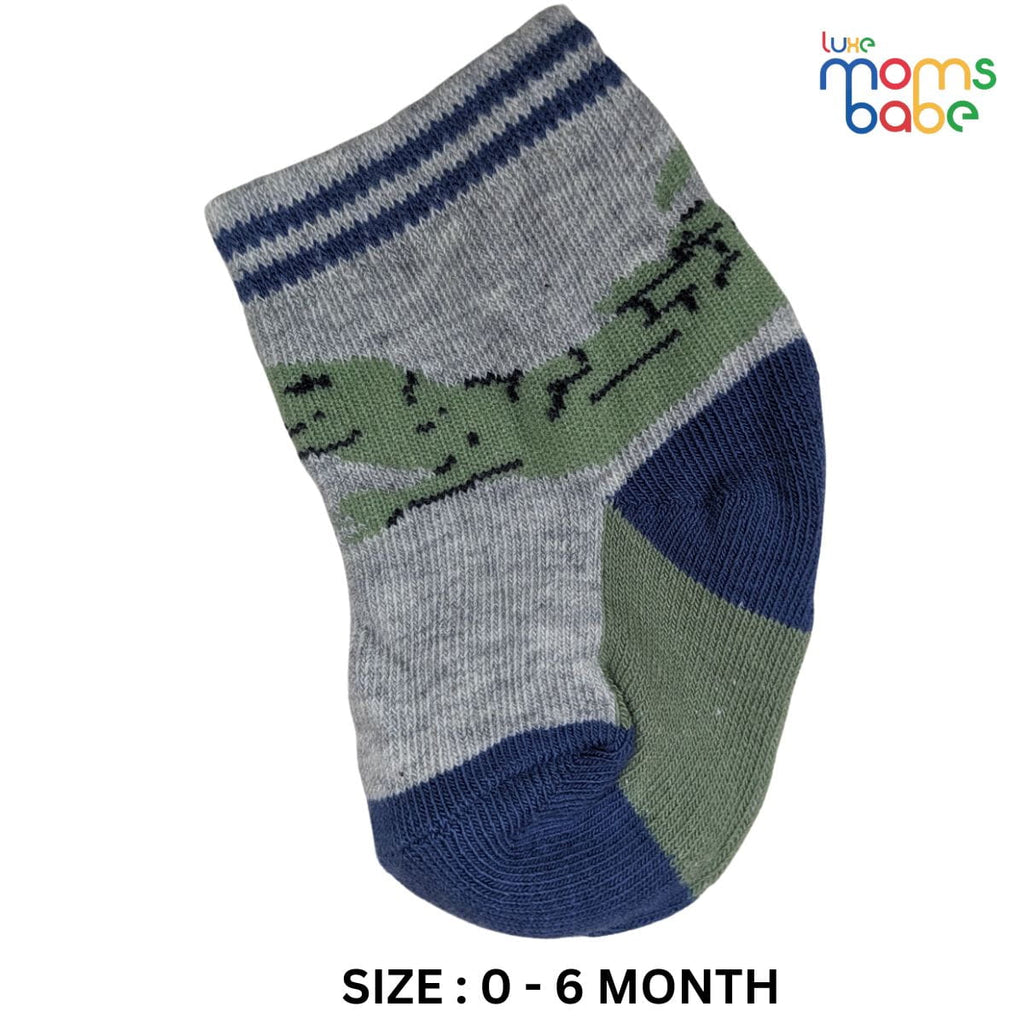 Baby Socks - Pack of 2 for Baby boys ( 0 - 6 Months ) Color - Black & Gray