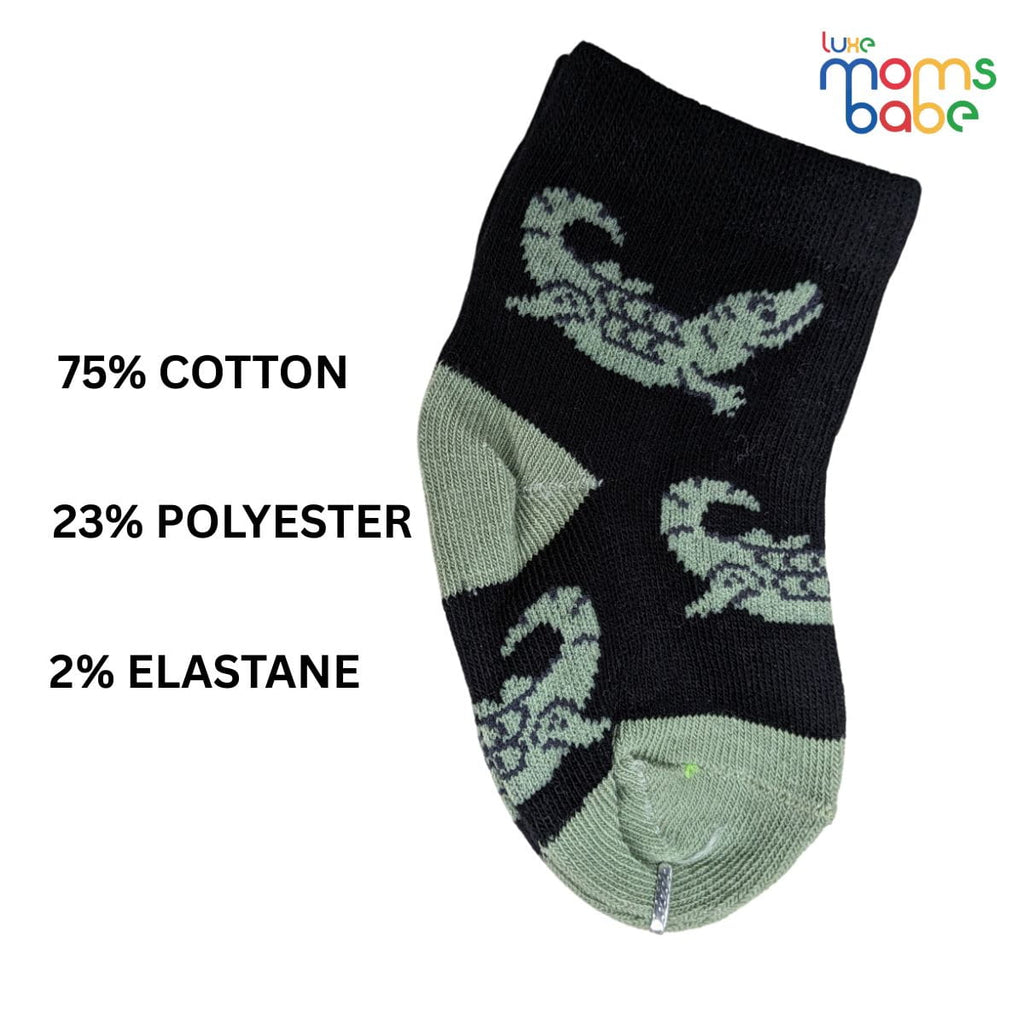 Baby Socks - Pack of 2 for Baby boys ( 0 - 6 Months ) Color - Black & Blue