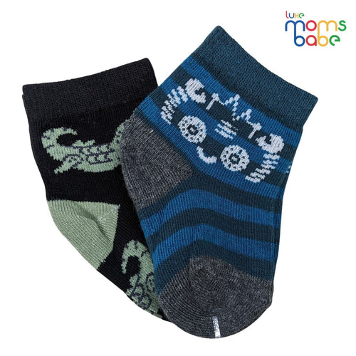Baby Socks - Pack of 2 for Baby boys ( 0 - 6 Months ) Color - Blue & Black