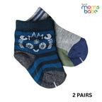 Baby Socks - Pack of 2 for Baby boys ( 0 - 6 Months ) Color - Gray & Blue