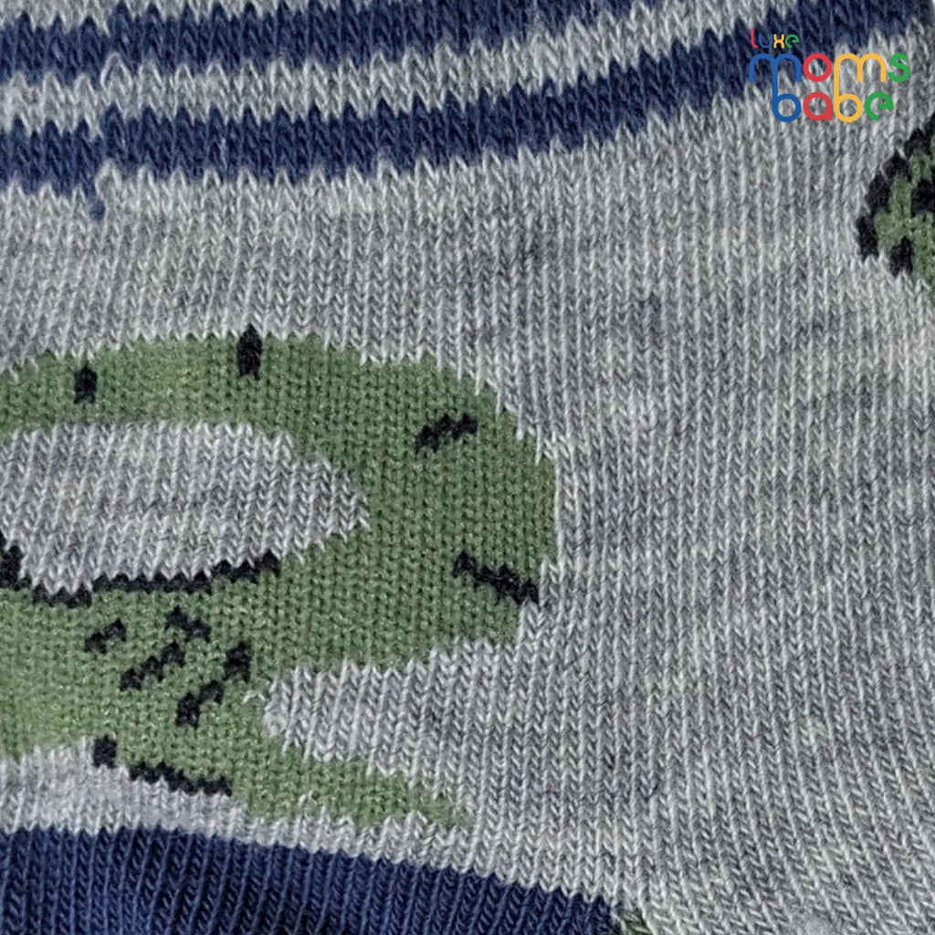 Baby Socks - Pack of 2 for Baby boys ( 0 - 6 Months ) Color - Gray & Blue