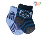 Baby Socks - Pack of 2 for Baby boys ( 0 - 6 Months ) Color - Dark Blue & Light Blue