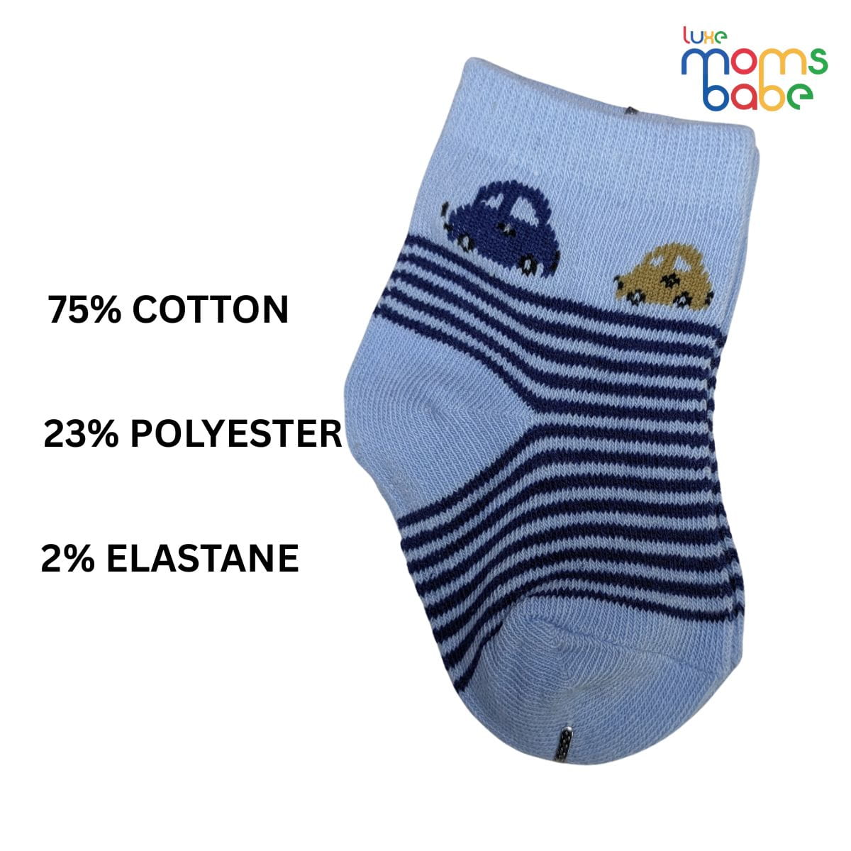 Baby Socks - Pack of 2 for Baby boys ( 0 - 6 Months ) Color - Dark Blue & Light Blue