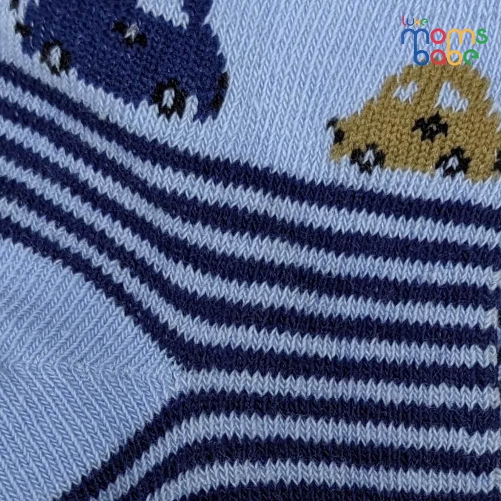 Baby Socks - Pack of 2 for Baby boys ( 0 - 6 Months ) Color - Dark Blue & Light Blue