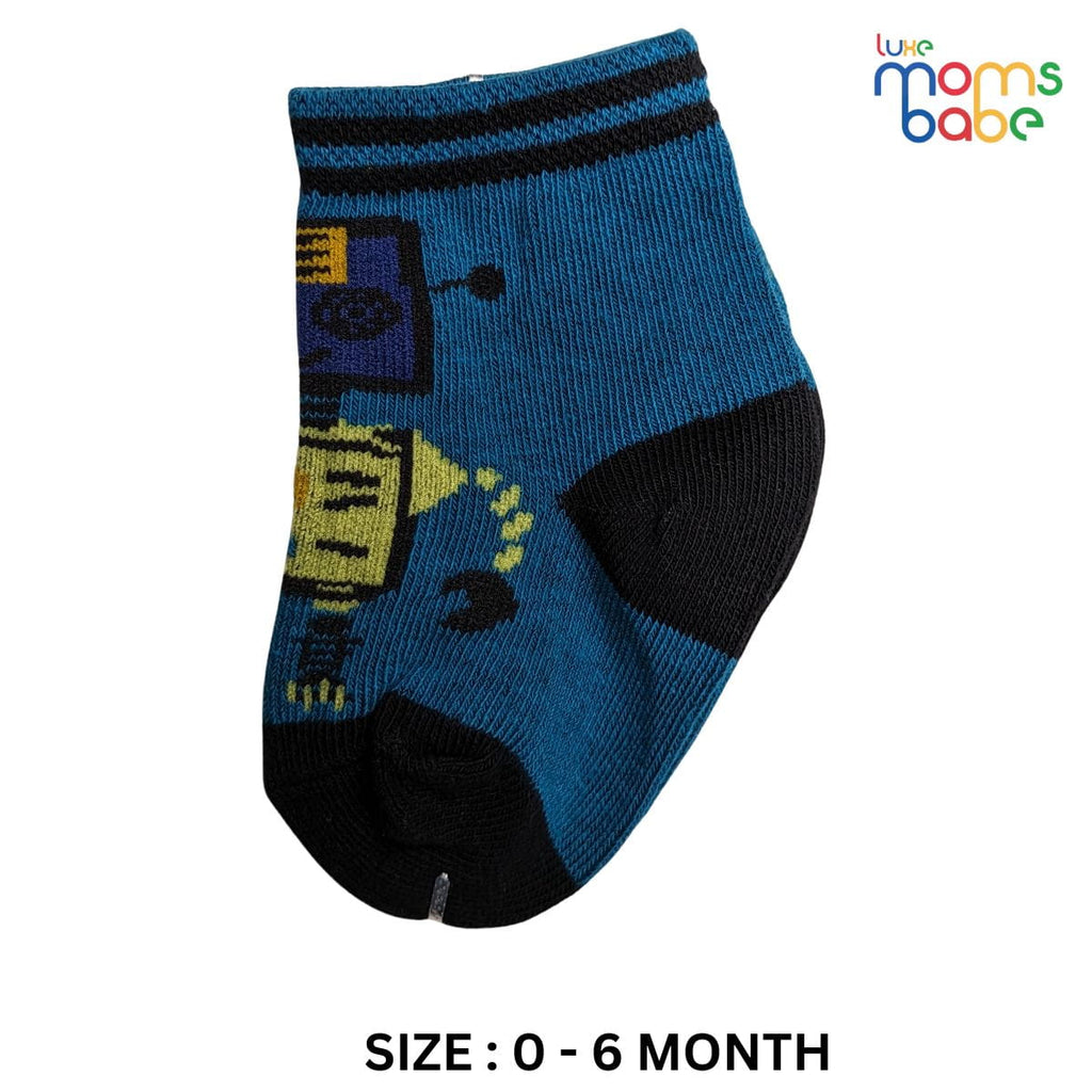 Baby Socks - Pack of 2 for Baby boys ( 0 - 6 Months ) Color - Dark Blue & Brown
