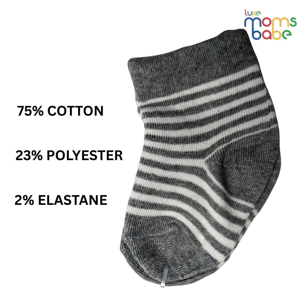 Baby Socks - Pack of 2 for Baby boys ( 0 - 6 Months ) Color - Gray & Cream