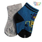 Baby Socks - Pack of 2 for Baby boys ( 0 - 6 Months ) Color - Gray & Dark Blue