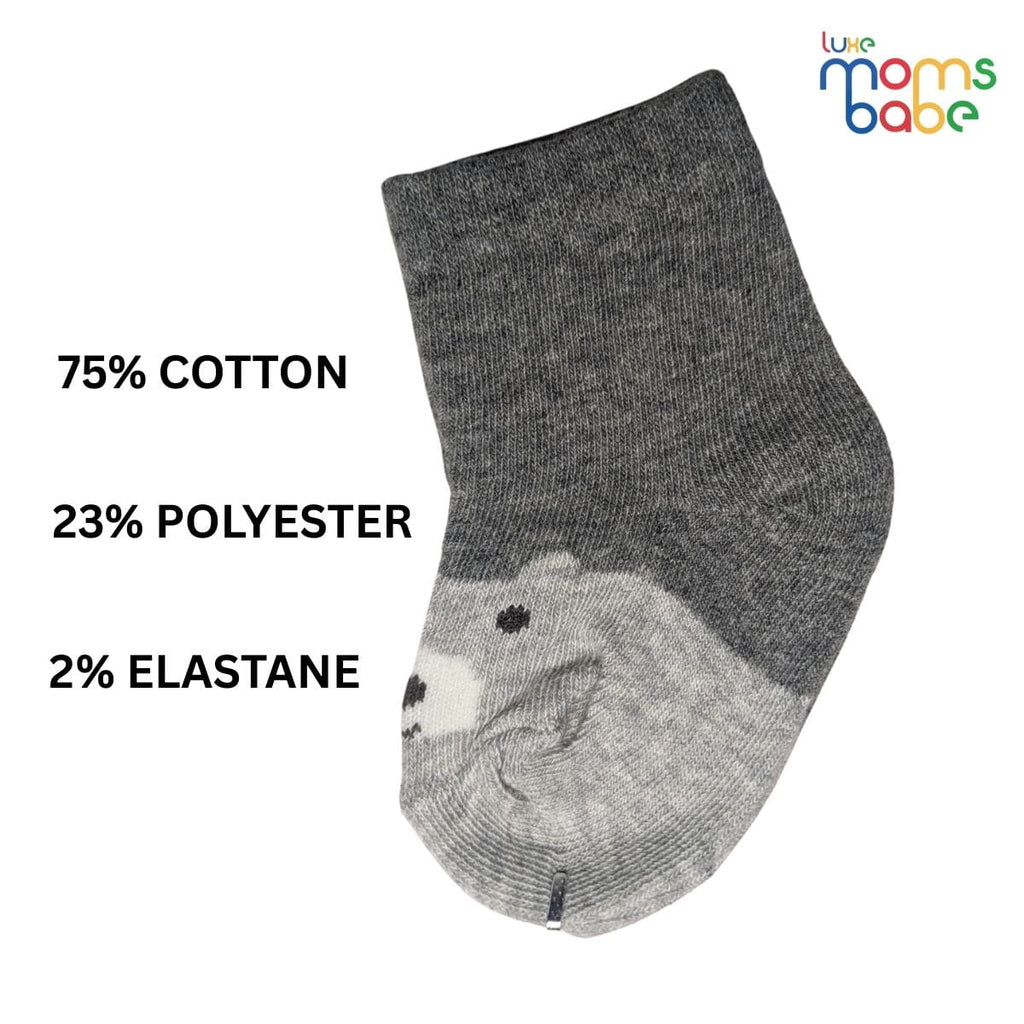 Baby Socks - Pack of 2 for Baby boys ( 0 - 6 Months ) Color - Gray & Brown, soft baby socks,