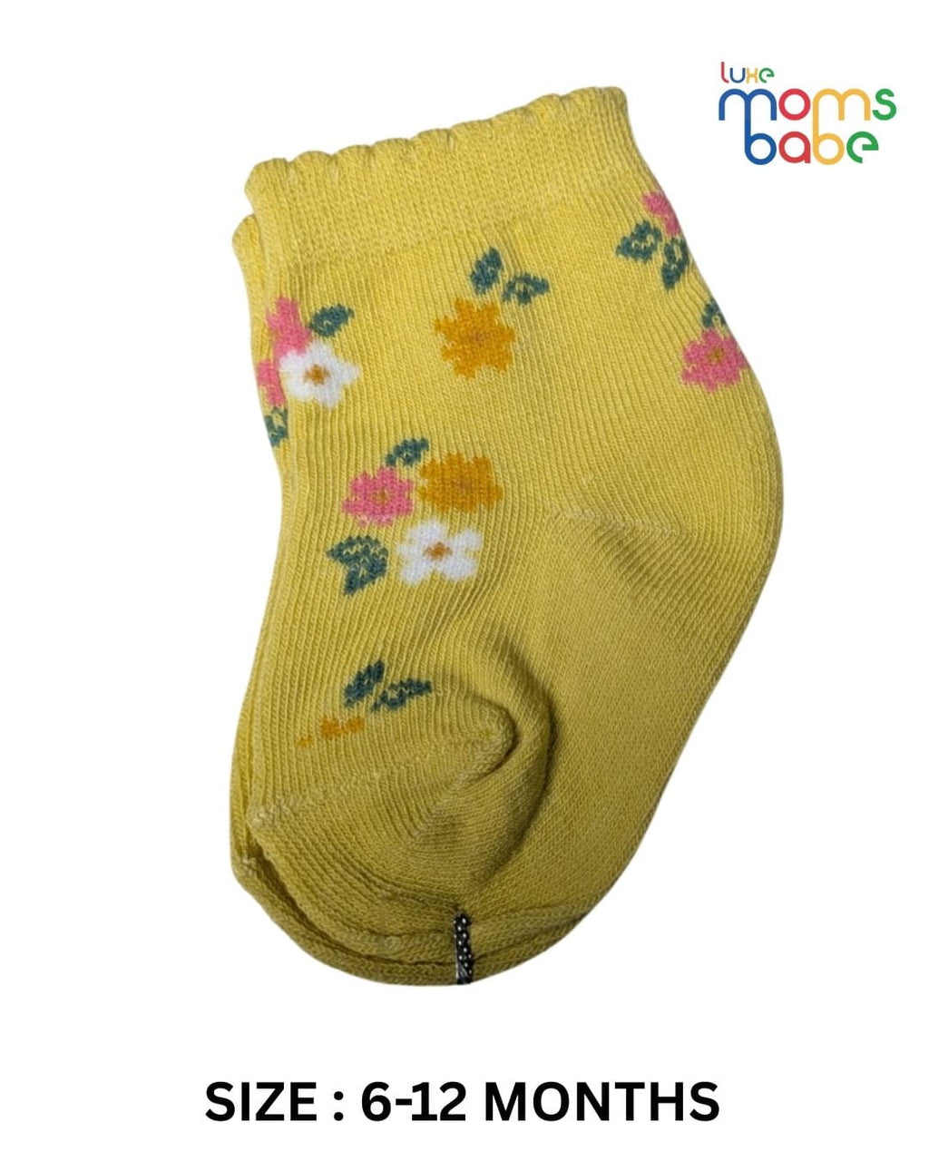 Baby Socks - Pack of 2 for Baby Girls ( 6 - 12 Months ) , Color - Yellow & Cream ,cotton baby socks