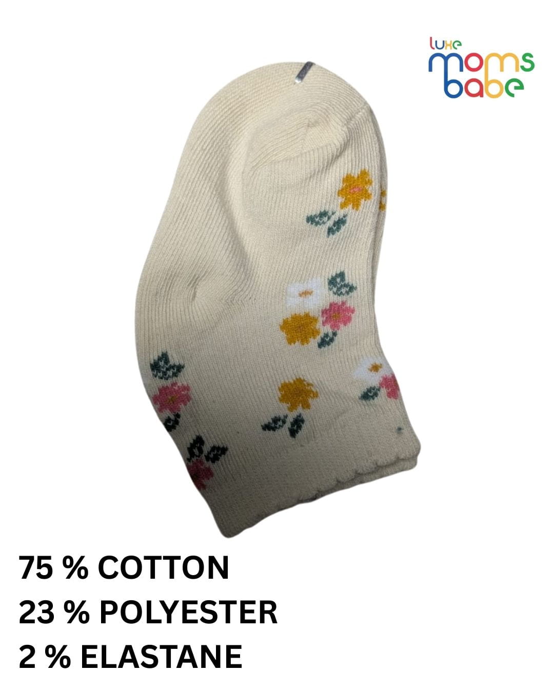 Baby Socks - Pack of 2 for Baby Girls ( 6 - 12 Months ) , Color - Yellow & Cream ,cotton baby socks