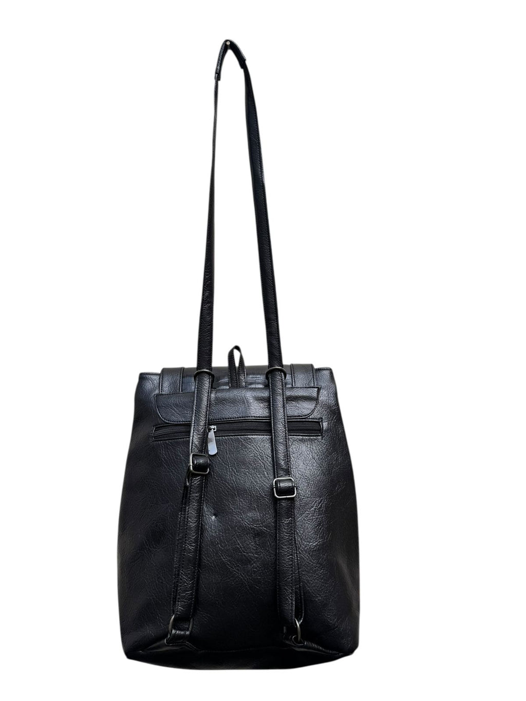 North pole Black Crocodile-Textured Leather Backpack for Men | Premium Faux/ Genuine Leather | Stylish Office & Travel Bag