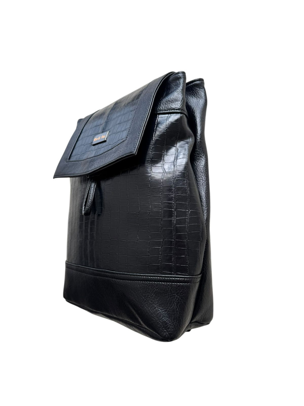 North pole Black Crocodile-Textured Leather Backpack for Men | Premium Faux/ Genuine Leather | Stylish Office & Travel Bag