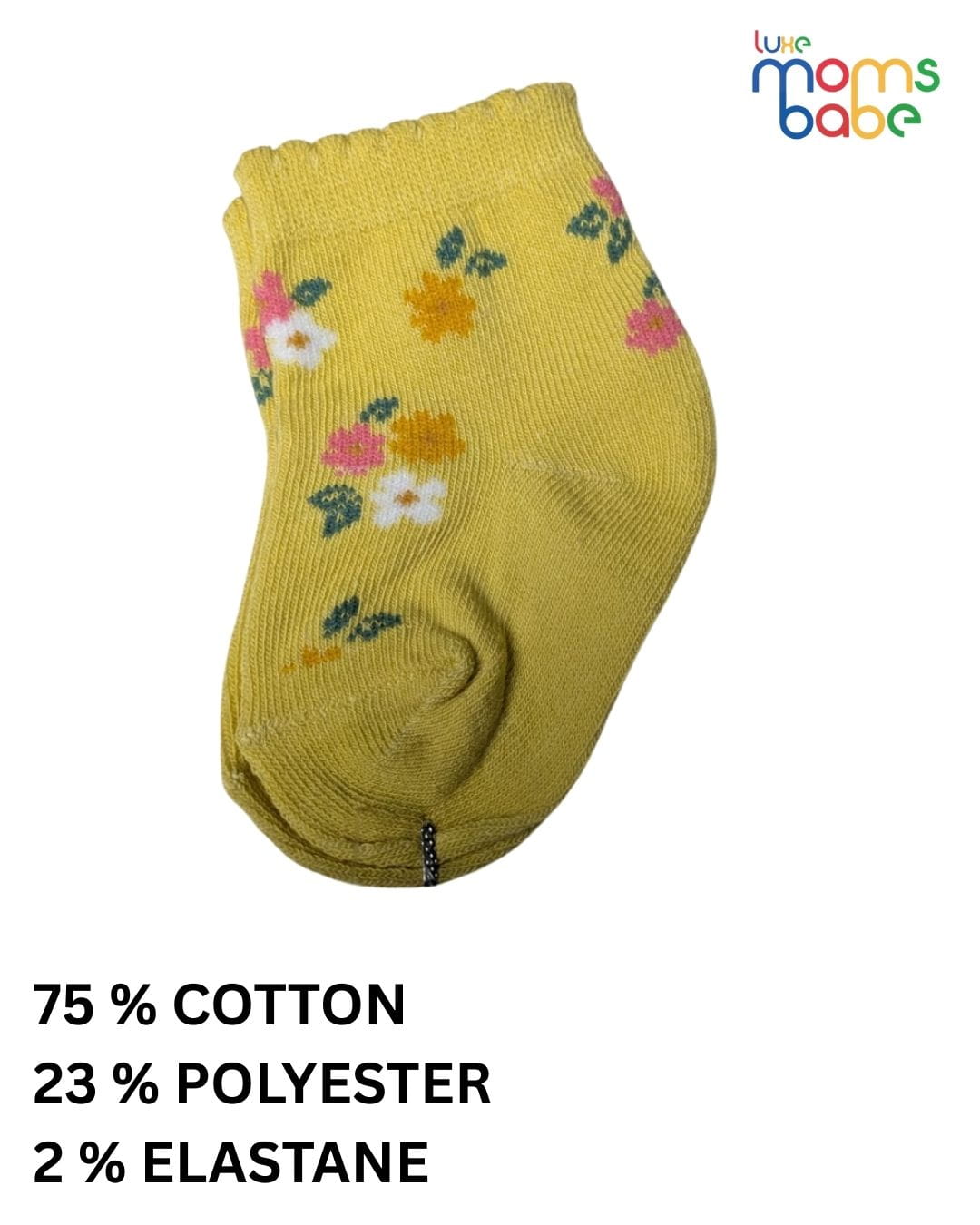 Baby Socks - Pack of 2 for Baby Girls ( 6 - 12 Months ) , Color - Yellow & Dark Cream ,cotton baby socks,