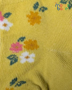 Baby Socks - Pack of 2 for Baby Girls ( 6 - 12 Months ) , Color - Yellow & Dark Cream ,cotton baby socks,