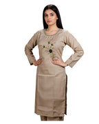 Grey Embroidered Cotton Salwar Suit Set for Women – Elegant Ethnic Wear