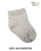 Baby Socks - Pack of 2 for Baby Girls ( 6 - 12 Months ) , Color - Cream & Yellow, cotton baby socks,