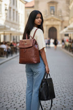 North Pole Brown Faux Leather Backpack for Men & women | Stylish Office, Travel & Daily Use Bag