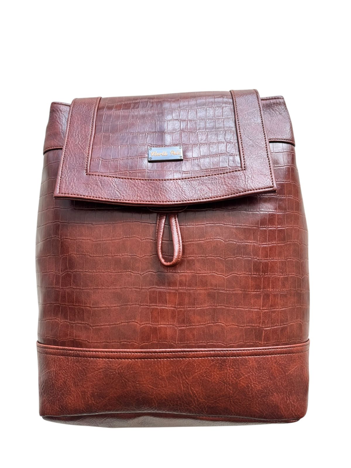 North Pole Brown Faux Leather Backpack for Men & women | Stylish Office, Travel & Daily Use Bag