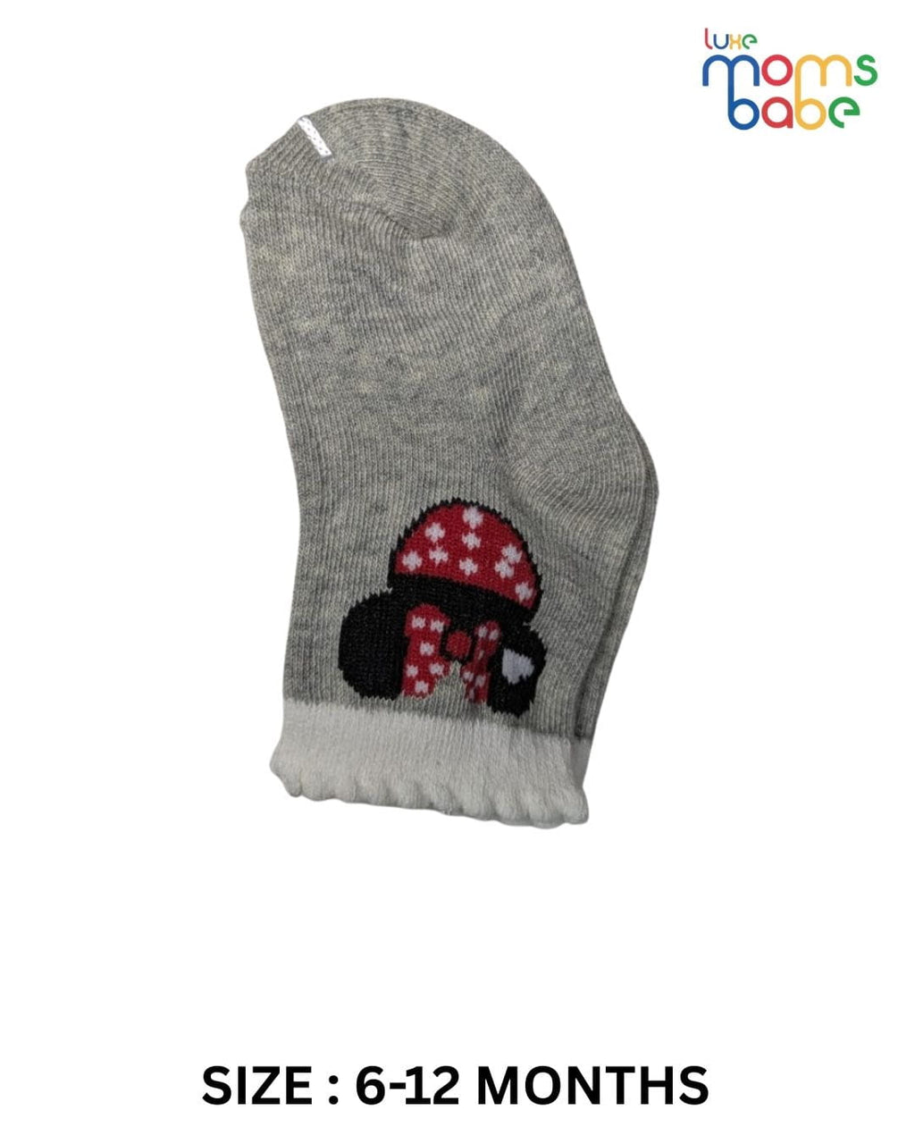 Baby Socks - Pack of 2 for Baby Girls ( 6 - 12 Months ) , Color - Red & Gray, kids socks