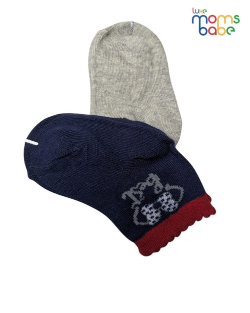 Baby Socks - Pack of 2 for Baby Girls ( 6 - 12 Months ) , Color - Navy Blue & Gray