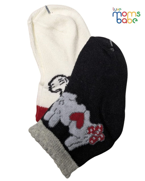 Baby Socks - Pack of 2 for Baby Girls ( 6 - 12 Months ) , Color - Black & White,
