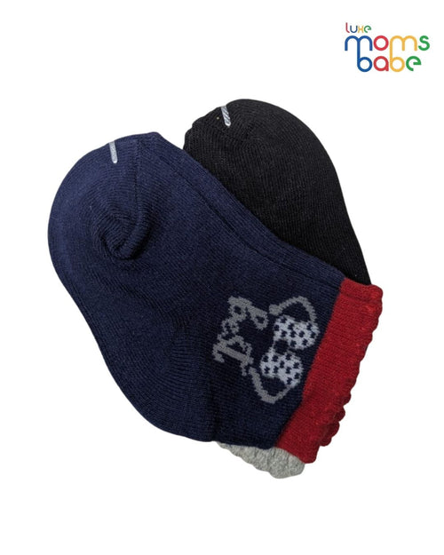 Baby Socks - Pack of 2 for Baby Girls ( 6 - 12 Months ) , Color - Navy Blue & Black, soft baby socks