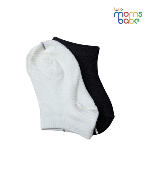 Baby Socks - Pack of 2 for Baby Girls ( 6 - 12 Months ) , Color - White & Black ,soft baby socks,