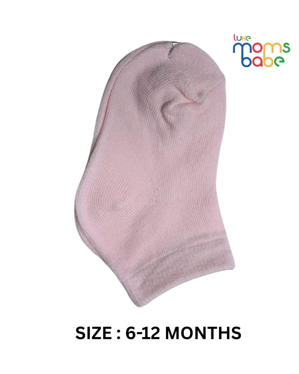 Baby Socks - Pack of 2 for Baby boys ( 6 - 12 Months ) Color -  Light Rose & White ,soft baby socks,