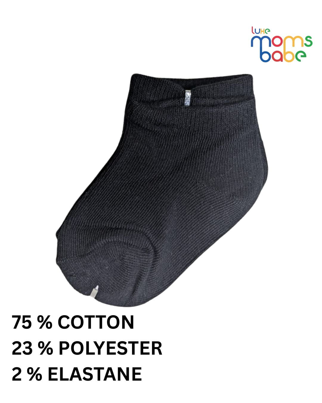 Baby Socks - Pack of 2 for Baby boys ( 6 - 12 Months ) Color  - White & Black ,cotton baby socks,
