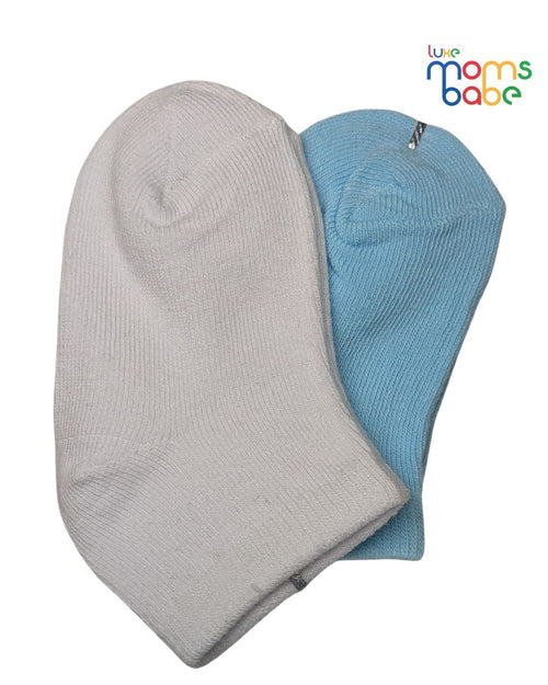 Baby Socks - Pack of 2 for Baby boys ( 6 - 12 Months ) Color - Light Blue & White ,baby footwear,