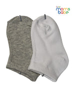 Baby Socks - Pack of 2 for Baby boys ( 6 - 12 Months ) Color - Gray & White ,baby cotton socks