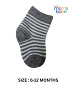 Baby Socks - Pack of 2 for Baby boys ( 6 - 12 Months ) Color -  Navy Blue & Gray ,cotton baby socks,