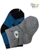 Baby Socks - Pack of 2 for Baby boys ( 6 - 12 Months ) Color -  Gray & Navy Blue , cotton baby socks