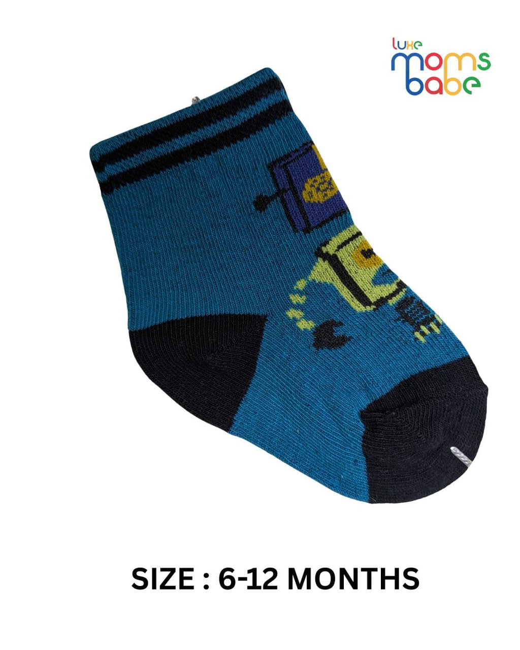 Baby Socks - Pack of 2 for Baby boys ( 6 - 12 Months ) Color -  Gray & Navy Blue , cotton baby socks