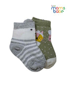 Baby Socks - Pack of 2 for Baby boys ( 6-12Months )Green,White&Grey