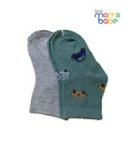 Baby Socks - Pack of 2 for Baby boys ( 6-12Months ) Grey&Green,baby socks, baby boy socks, infant socks 6-12 months, cotton baby socks, grey baby socks