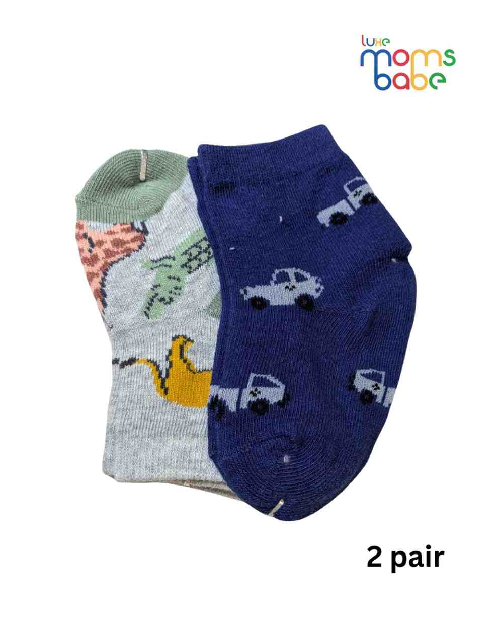 Baby Socks - Pack of 2 for Baby boys ( 6-12 Months )-multi colour,baby socks, baby boy socks, infant socks 6-12 months, cotton baby socks, multicolour baby sock