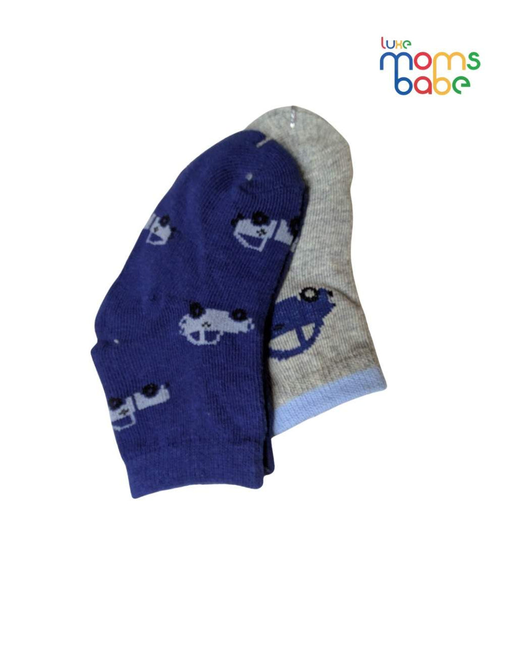 Baby Socks - Pack of 2 for Baby boys ( 6 - 12 Months ) -Royal blue&Grey,baby socks, baby boy socks, infant socks 6-12 months, cotton baby socks, royal blue baby