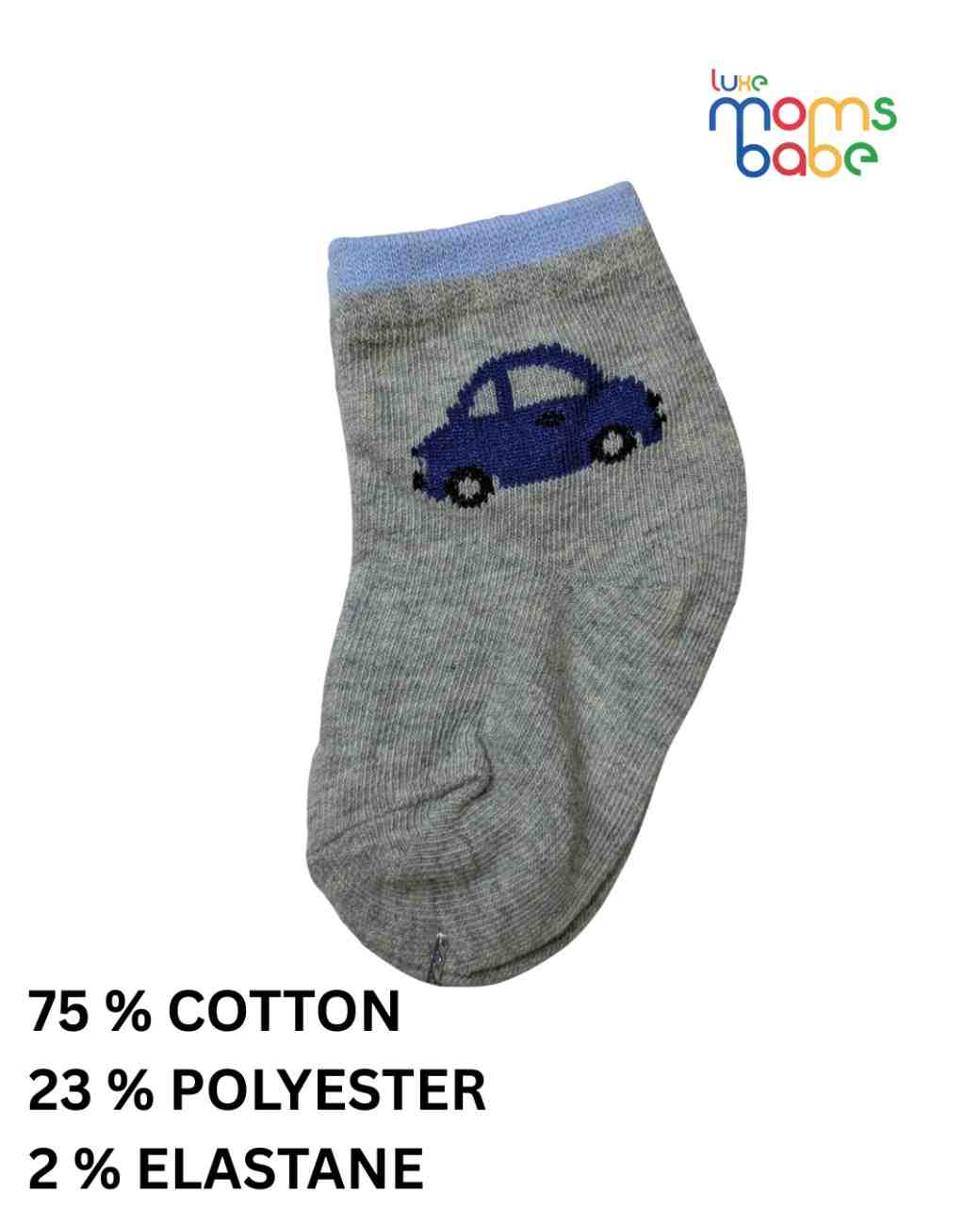 Baby Socks - Pack of 2 for Baby boys ( 6 - 12 Months ) -Royal blue&Grey,baby socks, baby boy socks, infant socks 6-12 months, cotton baby socks, royal blue baby