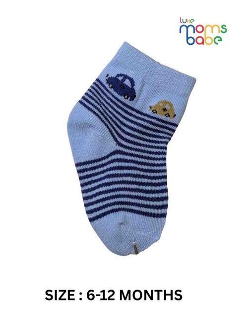 Baby Socks  - Pack of 2  for Baby boys ( 6-12)Months ,Light Blue&Grey,soft baby socks, newborn socks, baby socks pack of 2, light blue grey baby socks