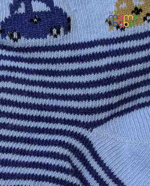 Baby Socks  - Pack of 2  for Baby boys ( 6-12)Months ,Light Blue&Grey,soft baby socks, newborn socks, baby socks pack of 2, light blue grey baby socks